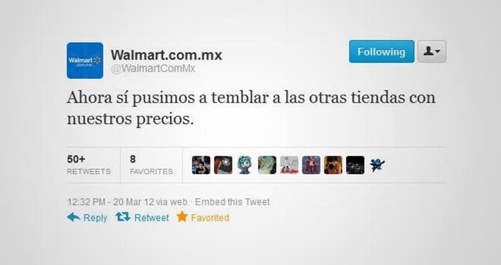 15 tips para hacer brillar tu negocio en las redes sociales: error walmart méxico terremoto.